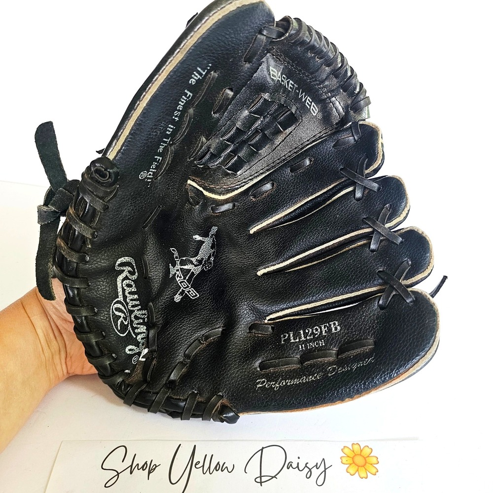 Youth Rawlings PL129FB Players Series 11 Inch A-Rod Baseball Glove Black Silver